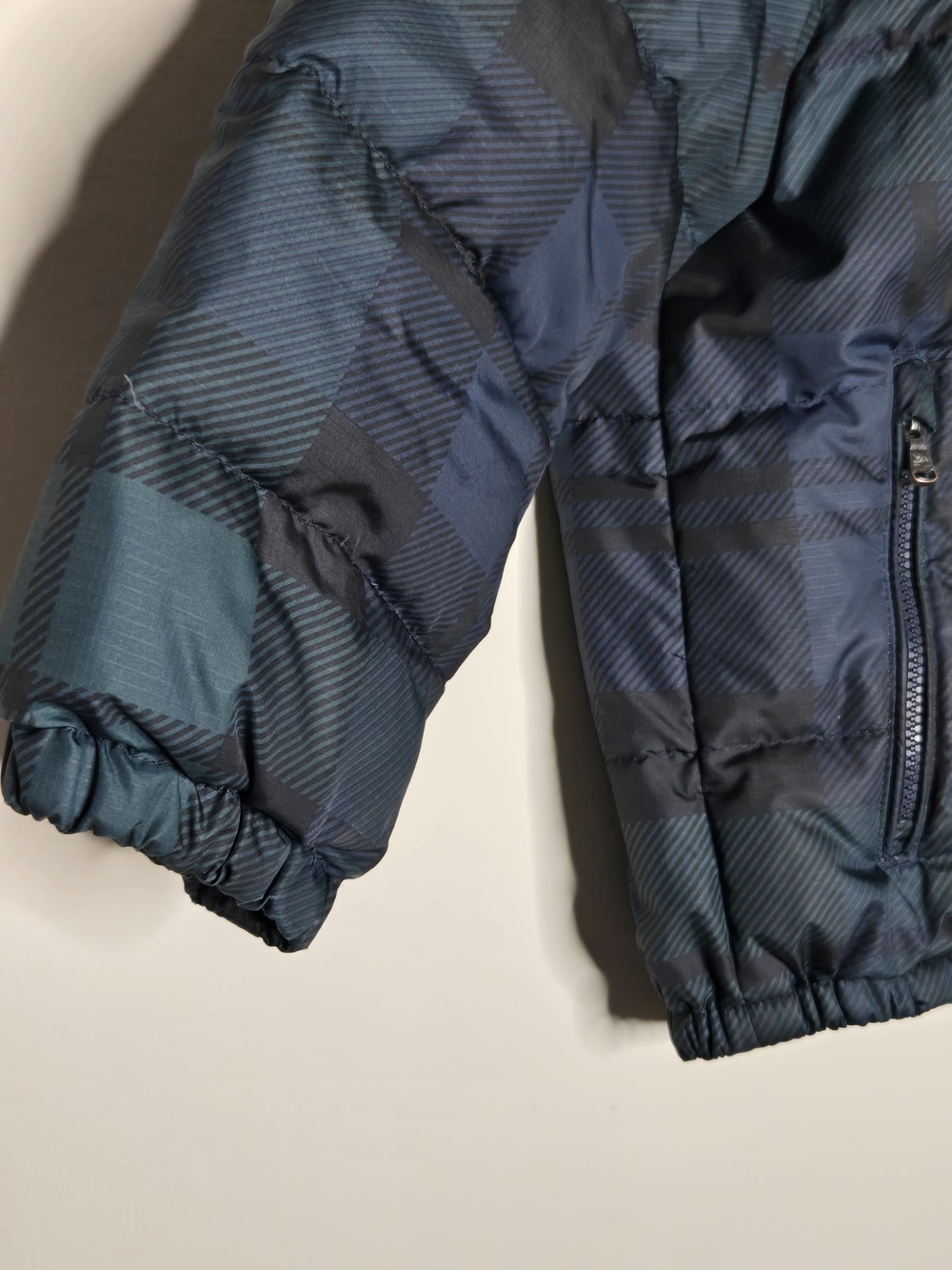 Polo Ralph Lauren Toddler Down Puffer Jacket Hooded Plaid Navy Green 4T - Picture 3 of 12